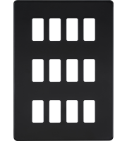 Knightsbridge Screwless 12g Grid Faceplate - Matt Black