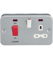 Knightsbridge Metal Clad 2g 45a Dp Cooker Switch And 13a Switched Socket With Neons