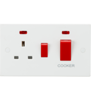 Knightsbridge 45a Dp Cooker Switch And 13a Socket With Neons