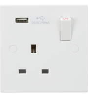 Knightsbridge 13a 1g Switched Socket With Usb Charger 5v Dc 2.1a
