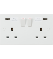 Knightsbridge 13a 2g Switched Socket With Dual Usb Charger 5v Dc 3.1a
