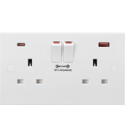 Knightsbridge 13a 2g Dp Switched Socket With Dual Usb Fastcharge Ports (a + C)