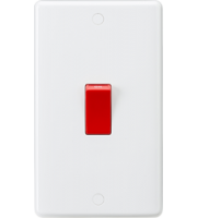Knightsbridge Curved Edge 45A DP Switch  (large) (White)