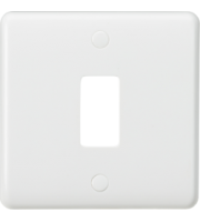 Knightsbridge Curved edge 1G grid faceplate (White)