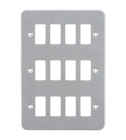 Knightsbridge Metalclad 12G grid faceplatePowder-coated  (Silver)/ (Grey)