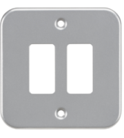 Knightsbridge Metalclad 2G grid faceplatePowder-coated  (Silver)/ (Grey)
