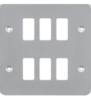 Knightsbridge Metalclad 6G grid faceplatePowder-coated  (Silver)/ (Grey)