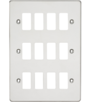 Knightsbridge Flat plate 12G grid faceplate (Chrome)