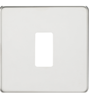 Knightsbridge Screwless 1G grid faceplate (Chrome)