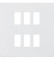 Knightsbridge Screwless 6G grid faceplate (White)