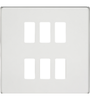Knightsbridge Screwless 6G grid faceplate (Chrome)