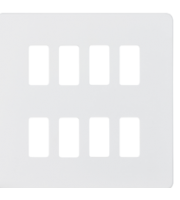 Knightsbridge Screwless 8G grid faceplate (White)