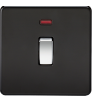 Knightsbridge Screwless 20A 1G DP Switch with Neon (Black)