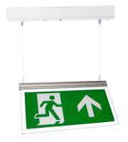 Red Arrow LED Emergency Exit Sign (Polished Chrome)