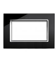 Retrotouch Crystal 4 Gang Module Plate (Black CT)