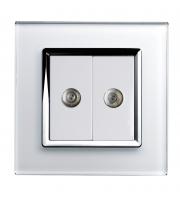 Retrotouch Crystal Dual TV Socket (White CT)
