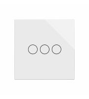 Retrotouch Crystal Glass 3 Gang 1 Way Touch Switch (White PG)