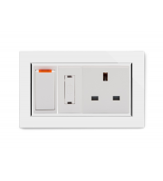 Retrotouch Crystal Switched Fused Spur with 13A Unswitched Socket (White CT)