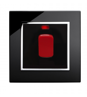 Retrotouch Crystal Glass 45A DP Switch with Neon (Black CT)