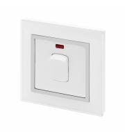 Retrotouch Crystal Glass 20A DP Switch with Neon (White CT)