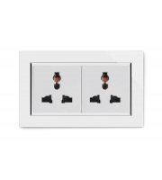 Retrotouch Crystal Double 13A Multifunction Plug Socket (White CT)
