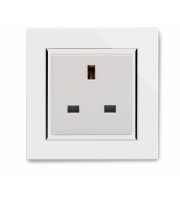 Retrotouch Crystal Single 13A Uk Unswitched Socket (White CT) 