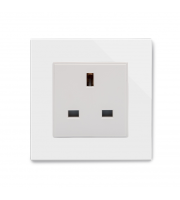 Retrotouch Crystal Single 13a Uk Unswitched Socket (White PG)