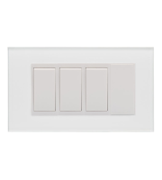 Retrotouch Crystal 3 Gang (3x Int/1x Blank) Double Plate (White PG)