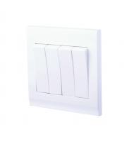 Retrotouch Simplicity 4 Gang Mechanical Light Switch (White)