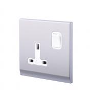 Retrotouch Simplicity 13A Double Pole Single Socket (Mid Grey)