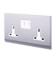 Retrotouch Simplicity 13A Double Pole Double Socket (Mid Grey)