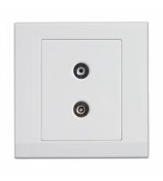 Retrotouch Simplicity Coaxial TV and FM Socket (White)