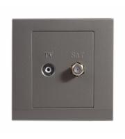 Retrotouch Simplicity Coaxial TV and Satellite Socket (Mid Grey)