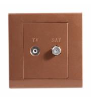 Retrotouch Simplicity Coaxial TV and Satellite Socket (Bronze)