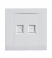 Retrotouch Simplicity Double RJ45 Socket (White)