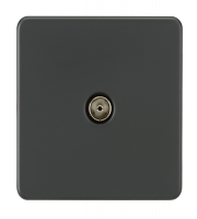 Knightsbridge Screwless 1G TV outlet non-isolated (Anthracite)