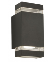 Searchlight Outdoor & Porch Up-down Wall Bracket Grey Clear Diffuser 