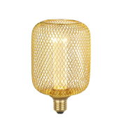 Searchlight Wire Mesh Effect Drum Lamp - Gold Metal E27