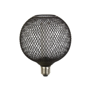 Searchlight Wire Mesh Effect Globe Lamp - Black Mesh Metal E27 (Black)