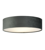 Searchlight Drum 2 2lt Flush Ceiling Light - Grey Velvet Shade