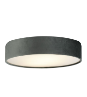 Searchlight Drum 2 3lt Flush Ceiling Light - Grey Velvet Shade