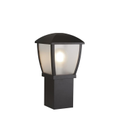 Searchlight Seattle Outdoor Post - Black & Clear Frosted Panels, Ip44