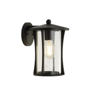 Searchlight Pagoda Outdoor Wall/porch Light - Black & Clear Glass, Ip44