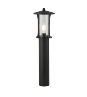 Searchlight Pagoda 730mm Outdoor Post - Black Metal & Clear Glass, Ip44