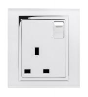 Retrotouch Crystal 13A Single Plug Socket with Switch (White CT)