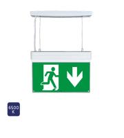 NET LED Bourne Maintained Emergency Suspended Exit Sign Down Arrow (Green)