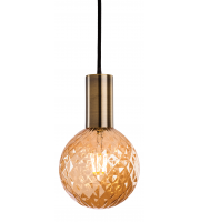 Firstlight 4931 Hudson One Light Round Prism Ceiling Pendant In Antique Brass With Decorative Lamp