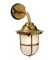 Firstlight Nautic Single Light Outdoor Wall Fitting In Brass Finish With Frosted Glass Shade