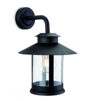 Firstlight Roma Single Light Outdoor Wall Lantern In Black Finish With Clear Glass Shade