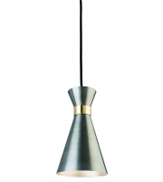 Firstlight Ohio Single Light Ceiling Pendant In Antique Silver And Polished Brass Finish